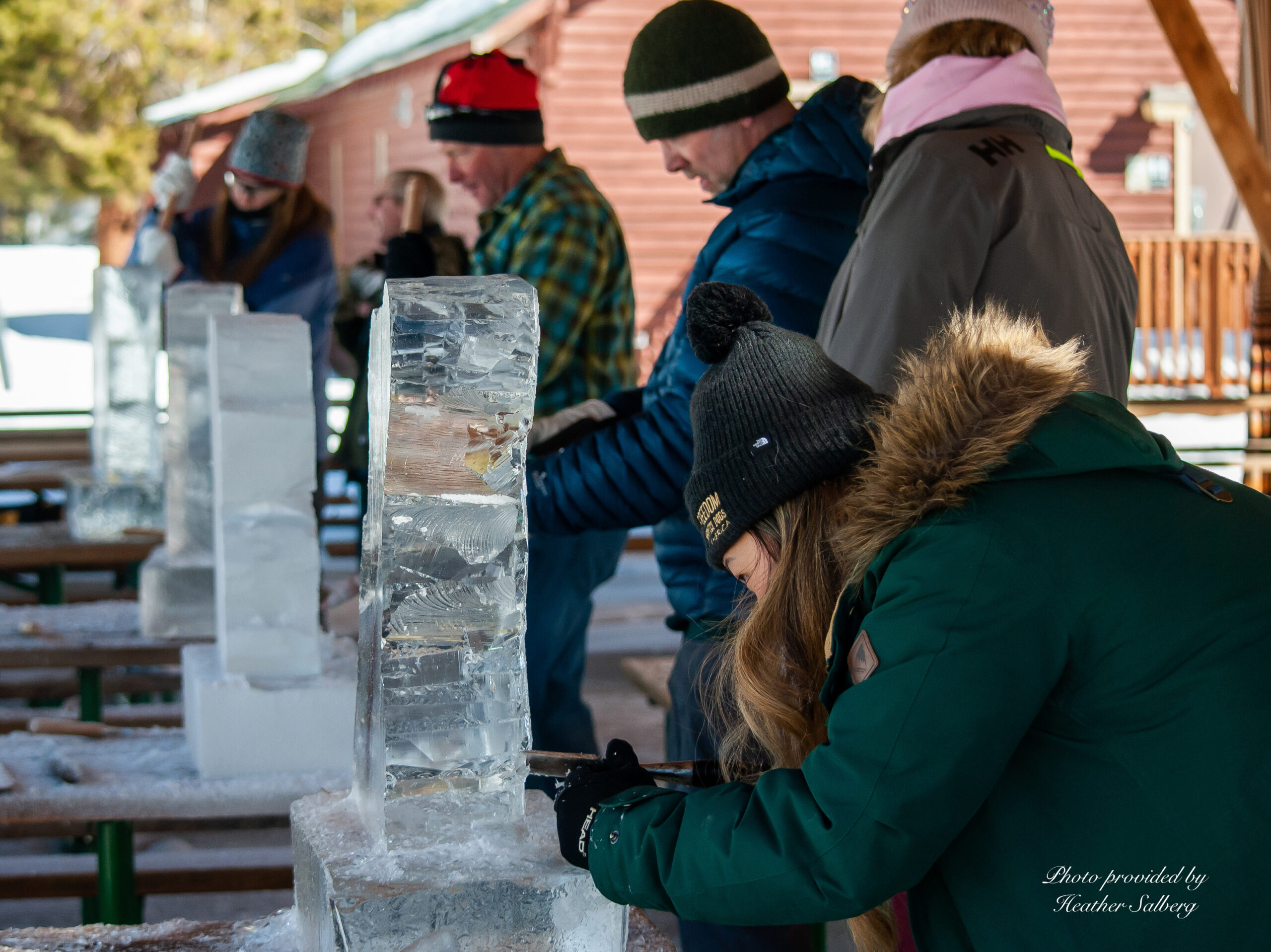 Students Ice Sculpting