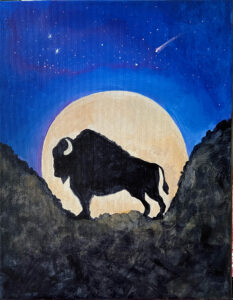 Buffalo Days painting from Edie Dafoe