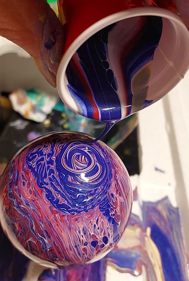 Acrylic Pouring Ball Ornament