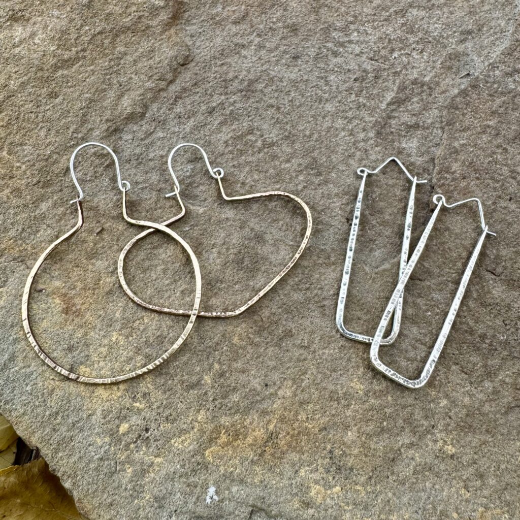 hammered hoop earings